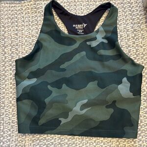 Old Navy Active Green Camo Sports Top Girls Size medium